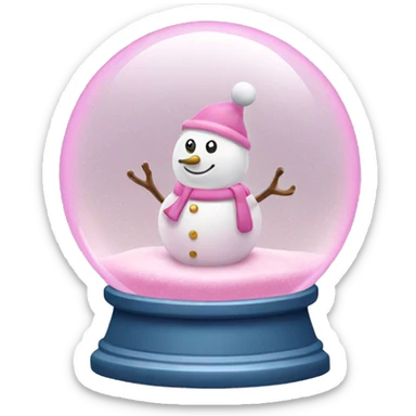 Pink snow globe sticker