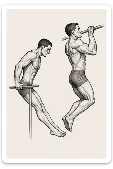 Soggetto con leve sfavorevoli per fare DIp e Trazioni sticker