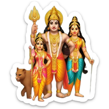 Lord Ram with Sita and Hanuman sticker