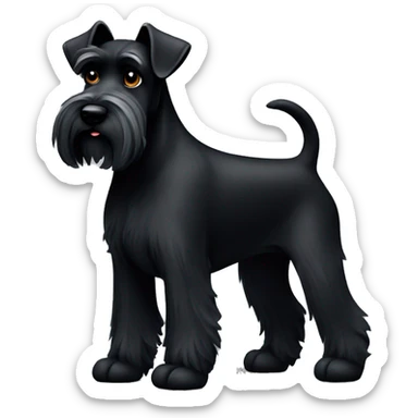 Black schnauzer with one ear upright and the other one down sticker