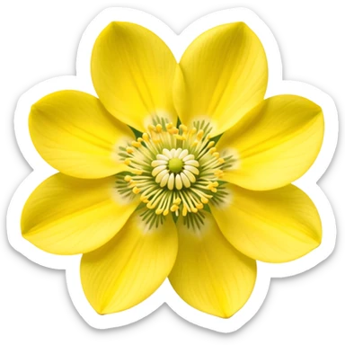 Yellow woodland anemone flowers sticker