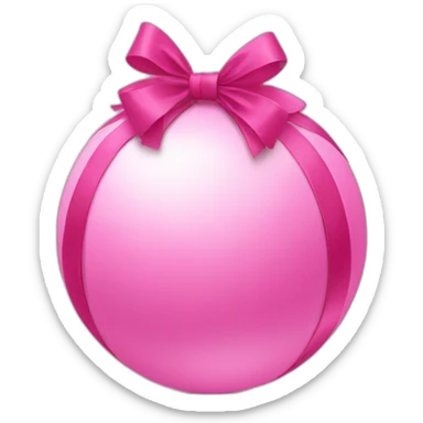 pink ball with top ribbon sticker