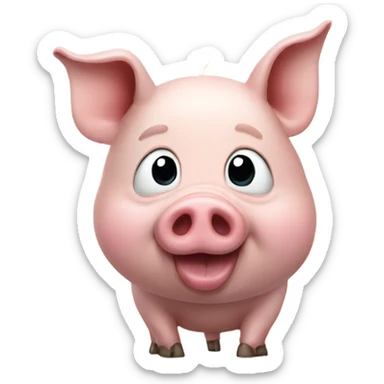 A pig saying bye sticker