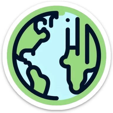 Minimalist circular logo with a stylized barcode morphing into a globe, representing ethical consumer choices and transparency. Clean greens and blues with neutral tones. Professional tech-forward design. sticker