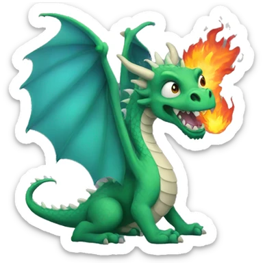 Dragon that throw fire sticker