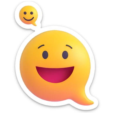 conversation bubble with a big smiley face sticker