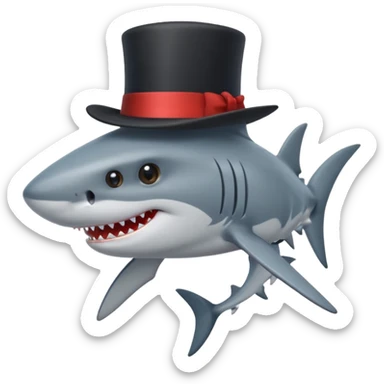 Shark with a top hat sticker