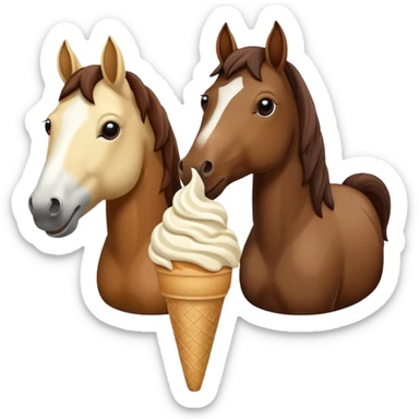 Horses eating icekream sticker