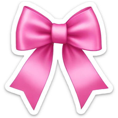 Pink ribbon bow sticker