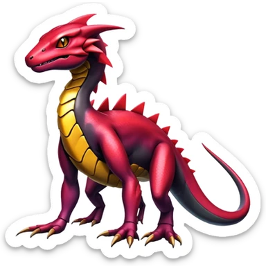 Shiny Exotic epic Salandit-Genesect-Koraidon-Fakémon-hybrid-creature (full body)  sticker