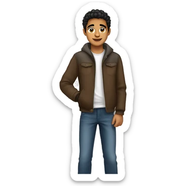 Young Hispanic man holding zyn sticker