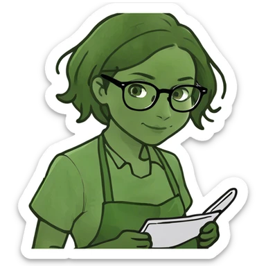 Girl working sticker