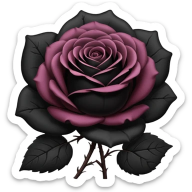 black rose, without green leaves, just flower sticker