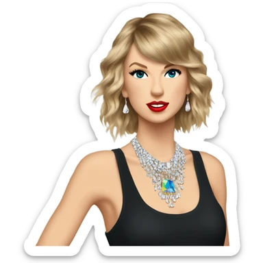 taylor swift wearing gems on tanktop sticker