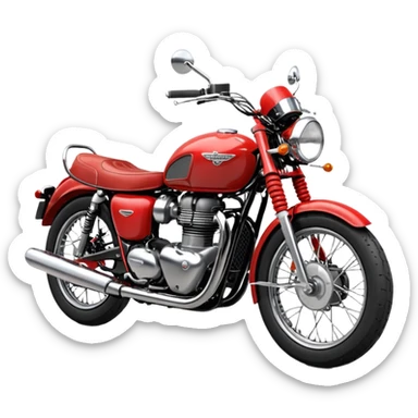 Red Triumph Bonneville Motorcycle sticker