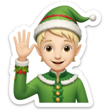 christmas elf wave sticker