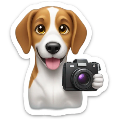 Happy Beagle with camera  sticker