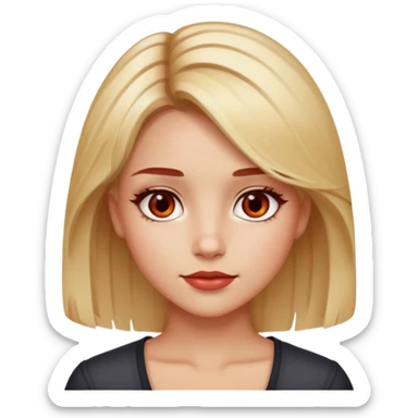 Ela é doira meio ruiva e também é bachinha olhos castanhos cor de mel meia branca  sticker