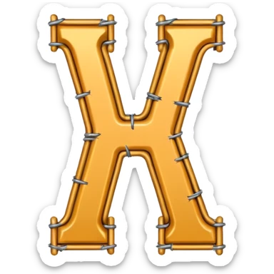The letter H made of barbwire sticker
