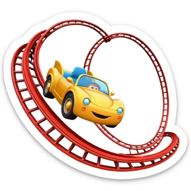 roller coaster car on track sticker