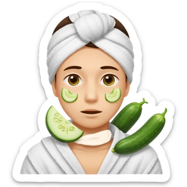 okurka na očích s týpkem a ručníkem co má okolo krku jak kdyby vyšel ze sauny  sticker