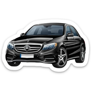 generate an ios genmoji of a black mercedez sticker
