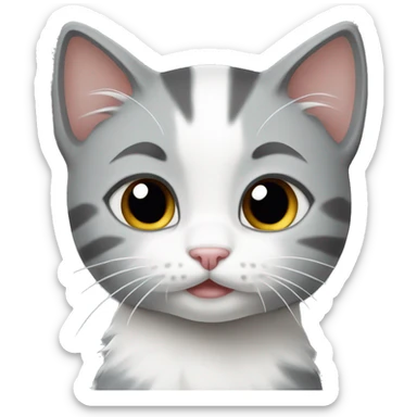 gray and white kitten sticker