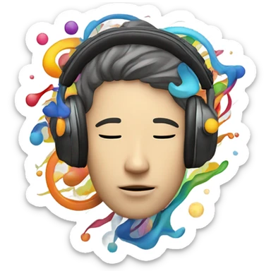 Listening to trippy music  sticker