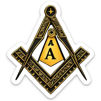 freemason square and compass sticker