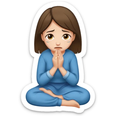woman on knees begging sticker