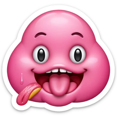 Hot tongue licking emoji sticker