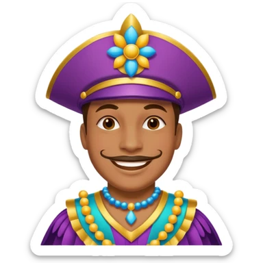 Capitão do bloco de carnaval fantasiado sticker