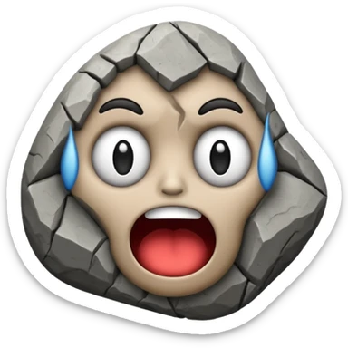 mix these two emojis keeping the rock shape🗿😱 sticker