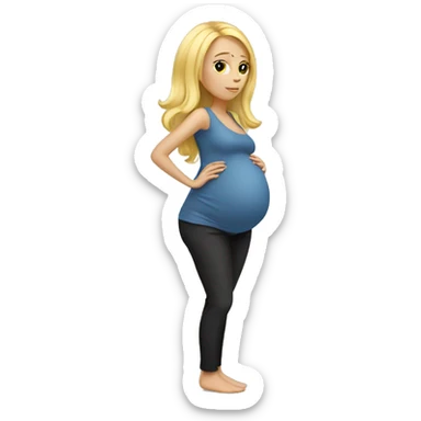 blonde pregnant sticker