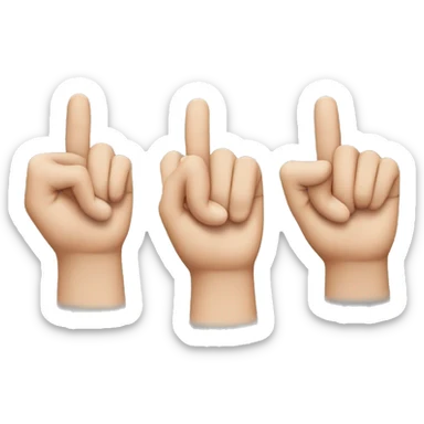 thumb finger bent, pointing finger split from other 3 fingers sticker