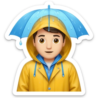 man wearing a raincoat sticker