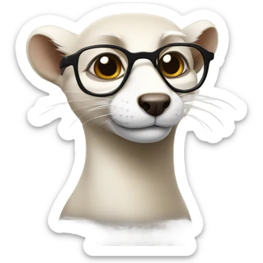 Weasel with glasses sticker