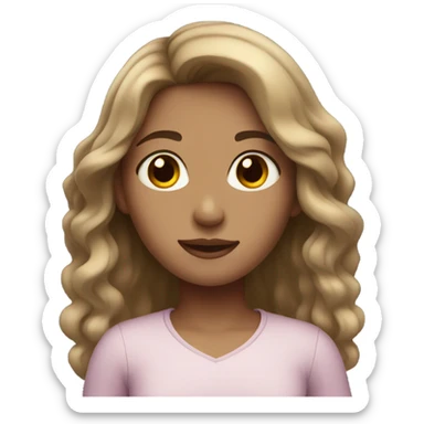 a girl with dark blonde hair and brown eyes sticker