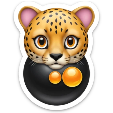 Cheetah magic 8 ball sticker