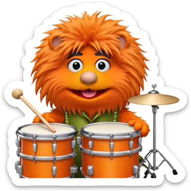 Muppets animal playing drums sticker
