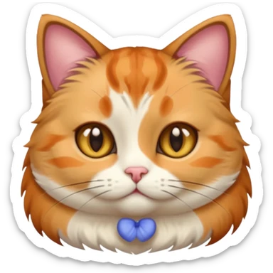 calico cat with cute slim face, small head, hazel eyes, and short but chubby body sticker