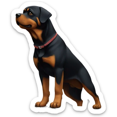 Rottweiler standing on the top of a mountain sticker