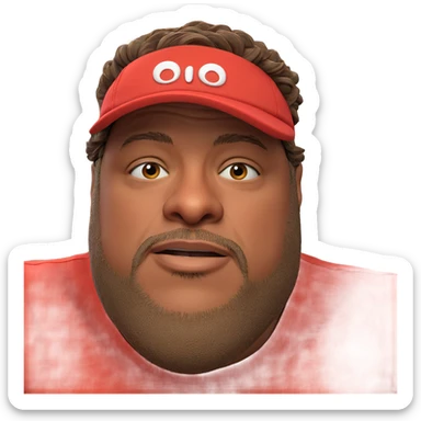 casual male portrait with hat sticker