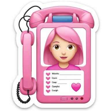 Pink phone Id card
 sticker
