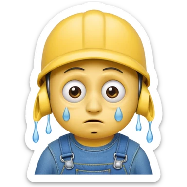 sad crying minion sticker