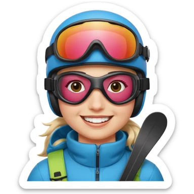 person with ski goggles sticker