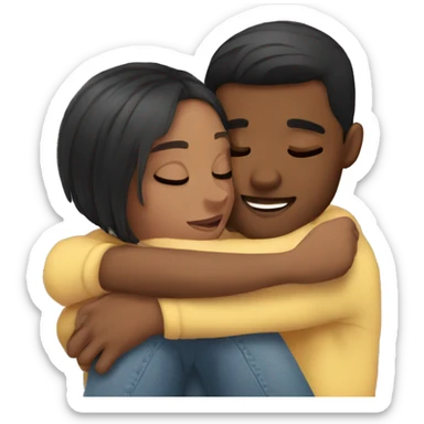 Girl cuddling with boyfriend sticker