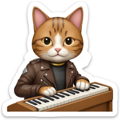 rockstar cat who plays keybord sticker