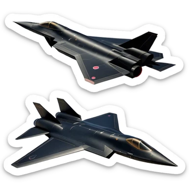 SR-71 Blackbird - Lockheed Martin (Stealth Grey) A sleek, high-speed reconnaissance aircraft with an elongated, needle-like fuselage and a smooth, aerodynamic design. The body is finished in a deep, matte jet-black with subtle panel lines and heat-resistant detailing. Its twin engines are seamlessly integrated into the structure, with sharp, swept-back wings that emphasize speed and stealth. The cockpit canopy is tinted, adding to its mysterious, high-tech aesthetic, while the overall silhouette exudes an aura of unmatched velocity and secrecy. sticker