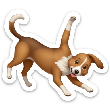 Dog doing cartwheel sticker